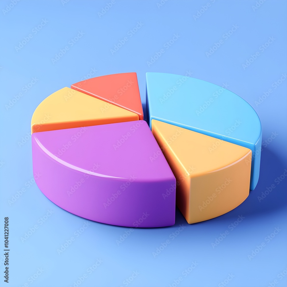 Fototapeta premium Colorful 3D Pie Chart Business Data Visualization Statistics and Analytics Finance Marketing