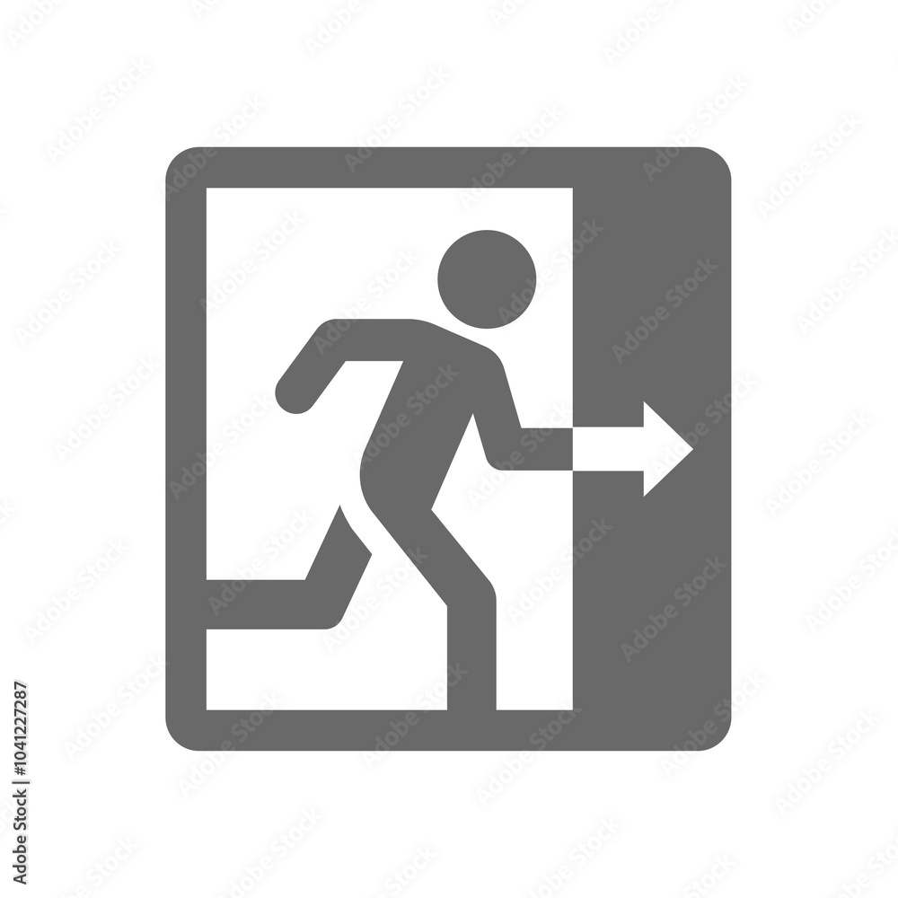 Exit sign vector icon. Fire escape, door symbol. Exit sign vector icon. Fire escape, door symbol.