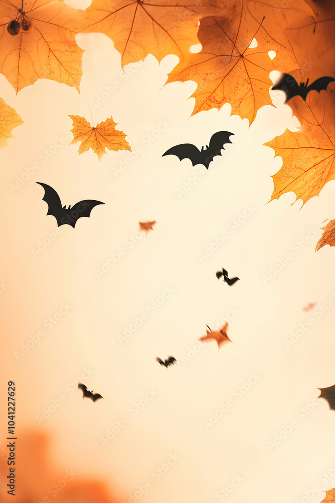 Vertical Halloween background with copy space holiday party decorations background Vertical Halloween background with copy space holiday party decorations background