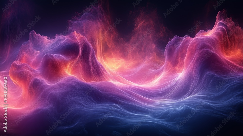 A colorful wave of water with a purple and blue color. The water is very colorful and has a lot of different colors A colorful wave of water with a purple and blue color. The water is very colorful and has a lot of different colors