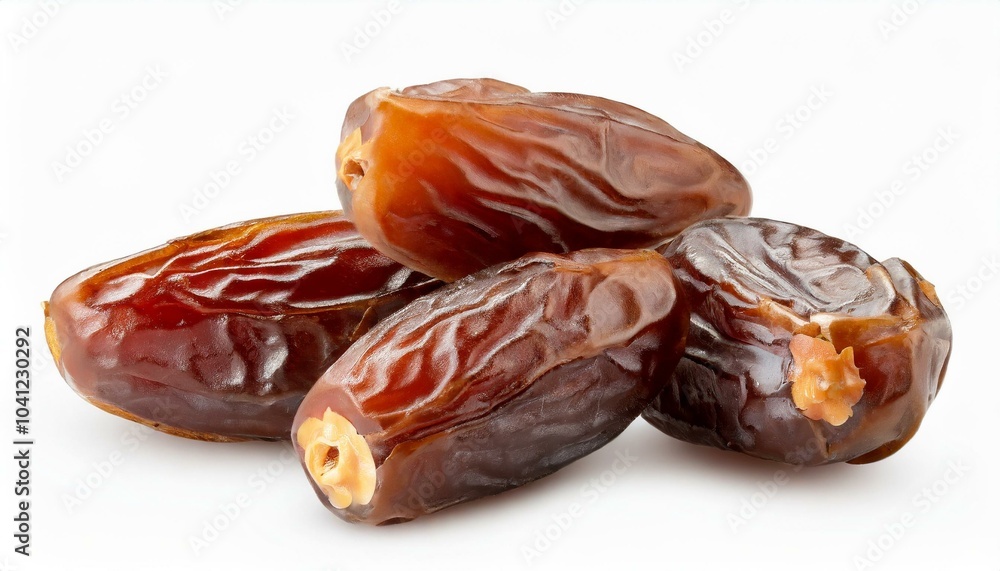 Dried dates fruit isolated on white background with clipping path. ai generated Dried dates fruit isolated on white background with clipping path. ai generated