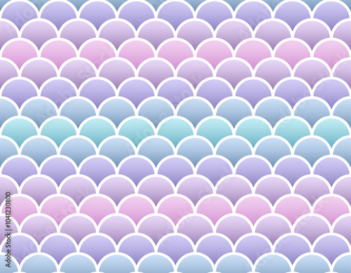 Fish scale pattern print. Marine texture backdrop with gradient. Mermaid seamless background. Reptile skin texture. Cute Vector illustration. Retro sea wrapping paper.