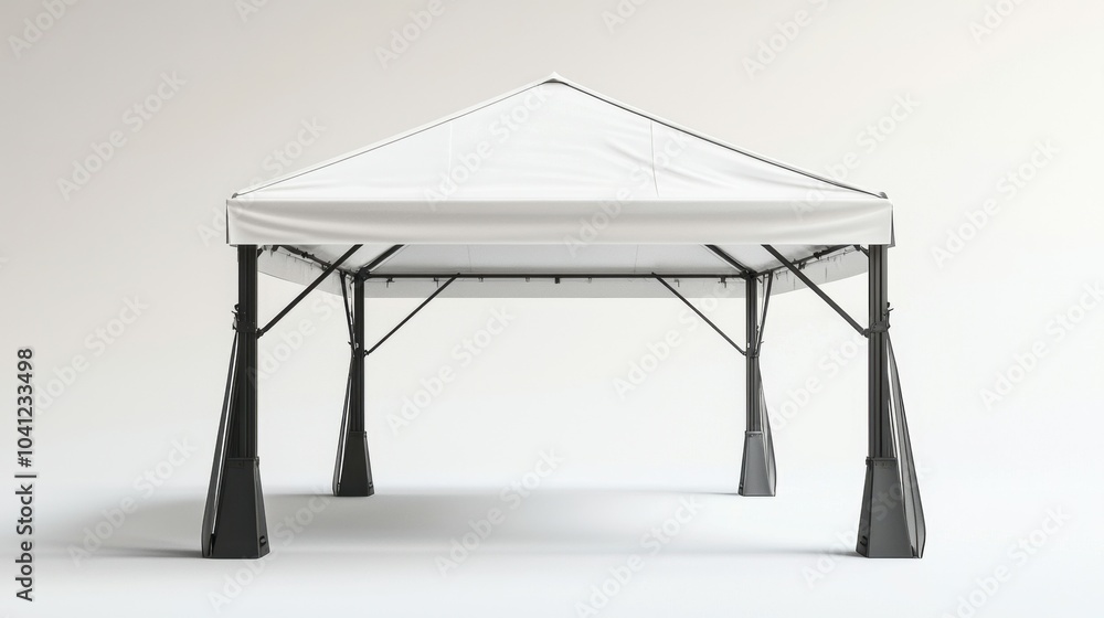 This image showcases a modern gazebo with a white canopy and black metal frame, set against a neutral background. Perfect for outdoor relaxation. This image showcases a modern gazebo with a white canopy and black metal frame, set against a neutral background. Perfect for outdoor relaxation.