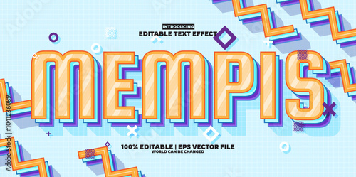 Memphis new editable text effect in new modern trend style