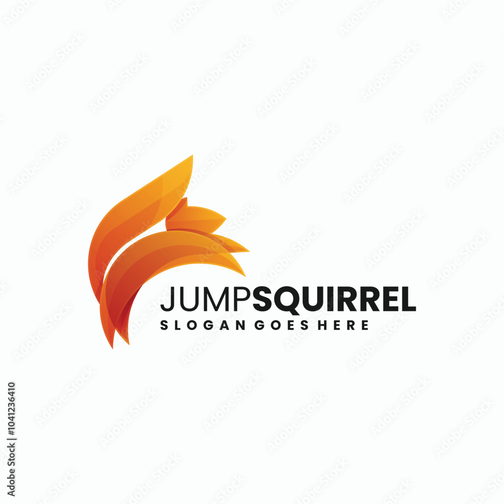 Fototapeta premium Vector Logo Illustration Squirrel Gradient Colorful Style