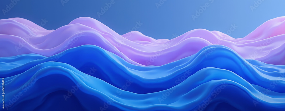 Fototapeta premium Colorful abstract waves: fluid and vibrant blue and purple patterns
