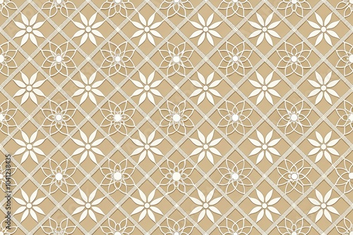 Elegant Beige and White Geometric Pattern for Fashion Photography Background