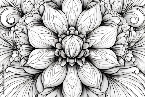 Wallpaper Mural Elaborate coloring page showcasing stunning mandala design detailed handdrawn vector illustrations black outline against clean white background perfect for adults seeking a mindful coloring experience Torontodigital.ca