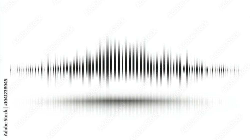 Monochrome sound wave equalizer with clean lines and elegant design, isolated on a white backdrop. Monochrome sound wave equalizer with clean lines and elegant design, isolated on a white backdrop.