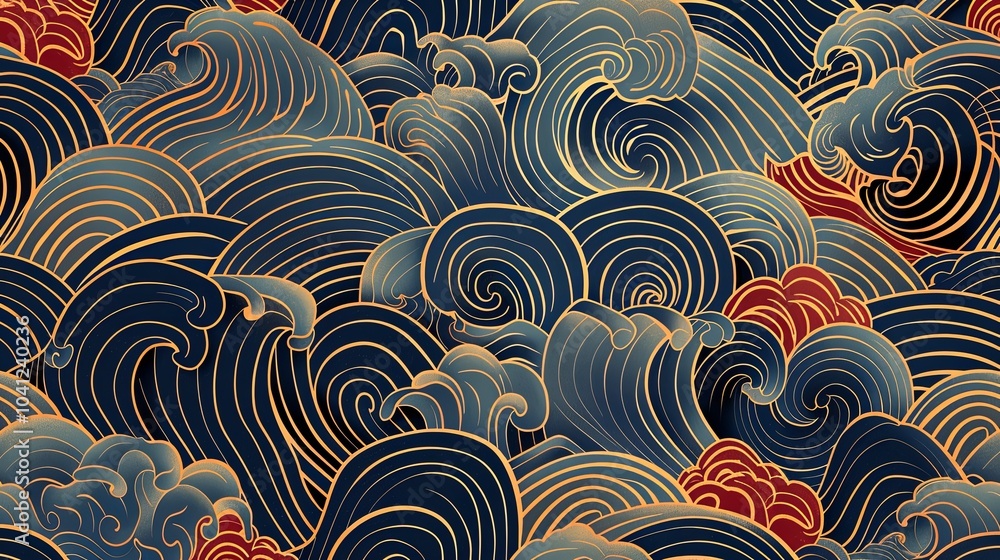 Seamless japanese wave pattern background Seamless japanese wave pattern background