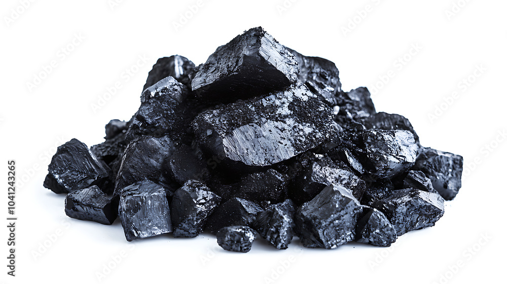 Pile of black coal isolated on white background Pile of black coal isolated on white background