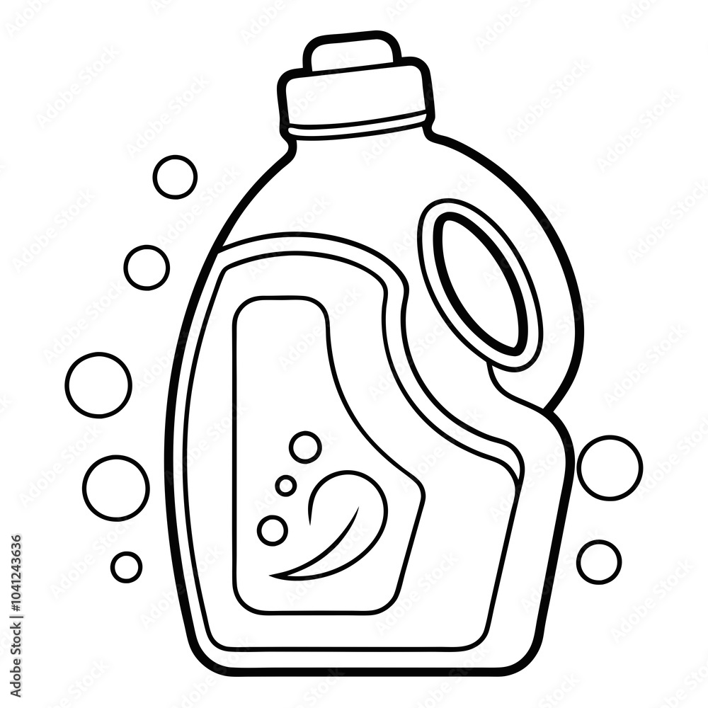 Obraz premium laundry detergent outline vector illustration 