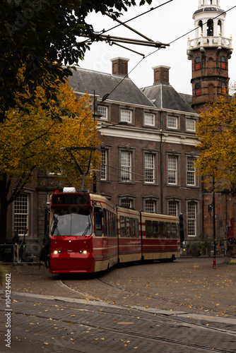 retro tram in the hague netherlands