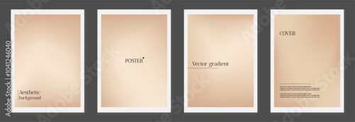 Neutral color gradation background. Nude gradient bg for poster. Coffee banner layout kit. Tan vertical cover and smooth delicate backdrop design collection. Luxury taupe autumn book pattern.