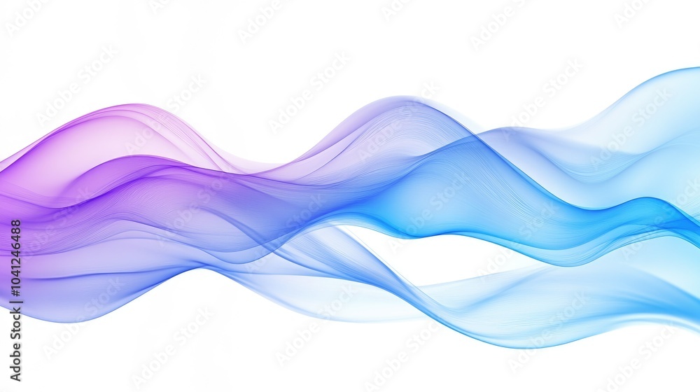 Wavy liquid texture in blue and purple hues, forming smooth patterns on a white background. Wavy liquid texture in blue and purple hues, forming smooth patterns on a white background.