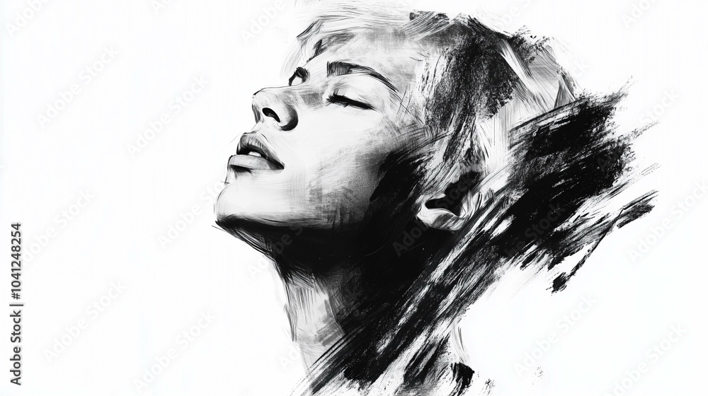 Fototapeta premium A Brush stroke drawing illustrated person 