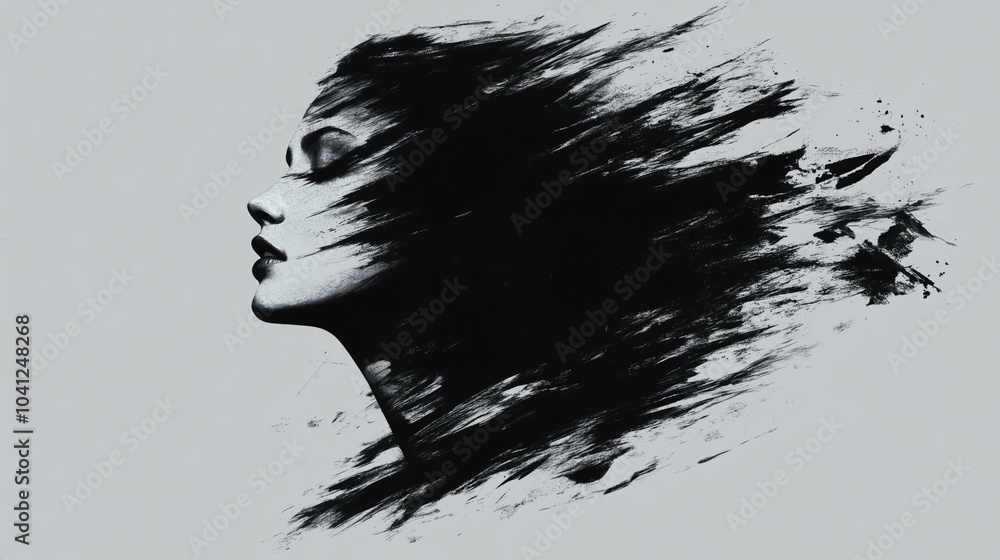 Fototapeta premium A Brush stroke drawing illustrated person 