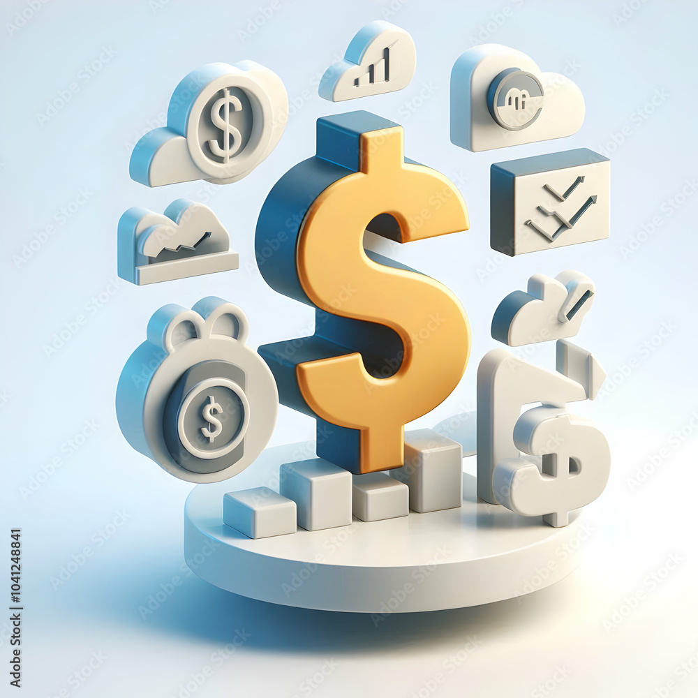 3D Glossy Dollar Sign Investment Icon Concept Isolated on White Background with Clean Copy Space for Wealth Business Retail Promotions - Eye-catching Financial Graphic Design 3D Glossy Dollar Sign Investment Icon Concept Isolated on White Background with Clean Copy Space for Wealth Business Retail Promotions - Eye-catching Financial Graphic Design