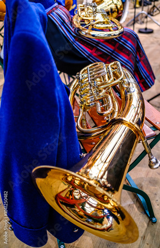 typical music instrument of a bavarian brass band