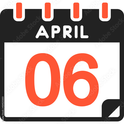 6 April Vector Icon Design