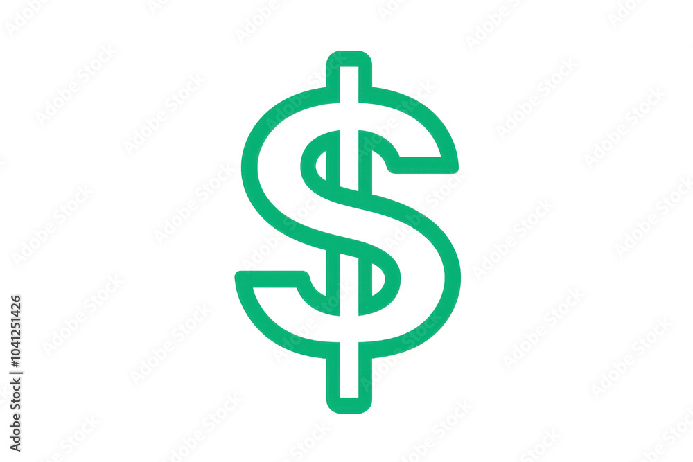 Green dollar sign symbol on a transparent background. representing finance, currency, and wealth. Green dollar sign symbol on a transparent background. representing finance, currency, and wealth.
