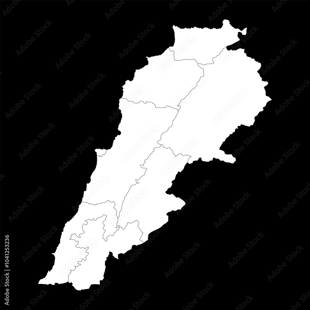 Lebanon map with administrative divisions. Vector illustration.