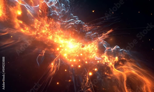 Wallpaper Mural Abstract Cosmic Fire and Dust Cloud Torontodigital.ca