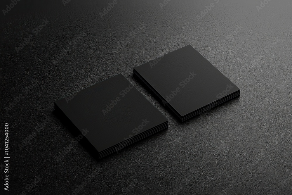 Black business card mockup on a dark background, a template for the design presentation of identity and branding Black business card mockup on a dark background, a template for the design presentation of identity and branding