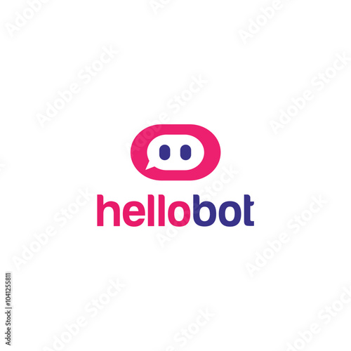 Hello Bot Logo Design Icon