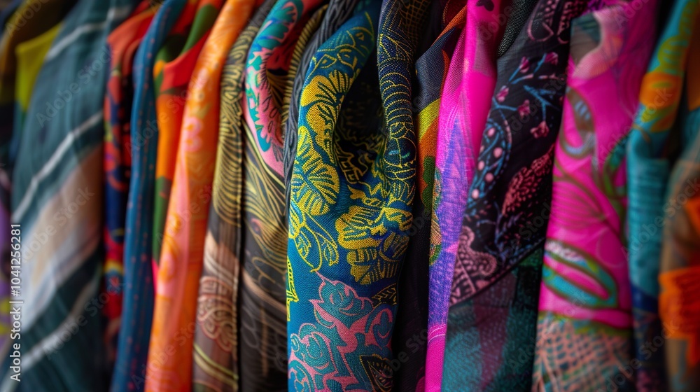 Vibrant Silk Scarves with Intricate Patterns Vibrant Silk Scarves with Intricate Patterns