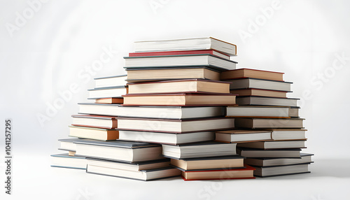 Wallpaper Mural Isolated pile of psychology books 3d rendering isolated with white highlights, png Torontodigital.ca