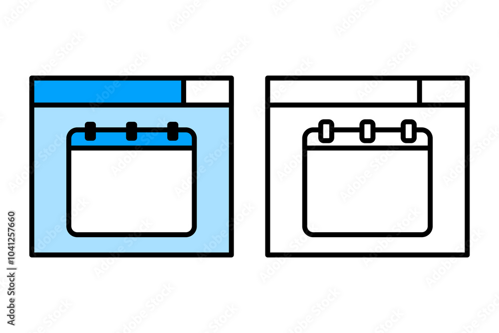 Monthly schedule or agenda in calendar icon object cartoon, sticker flat vector Monthly schedule or agenda in calendar icon object cartoon, sticker flat vector