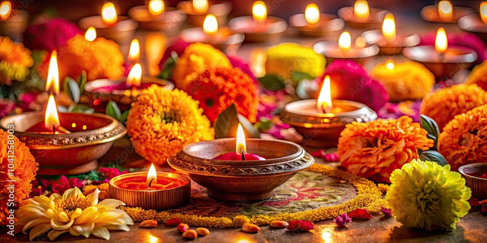 Embrace the Festival of Lights by adorning your space with traditional diyas and lush floral arrangements, filling your home with warmth and festive cheer this Diwali. Embrace the Festival of Lights by adorning your space with traditional diyas and lush floral arrangements, filling your home with warmth and festive cheer this Diwali.