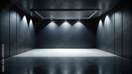 Empty Black Gradient Studio Room for Product Advertising - Night Photography