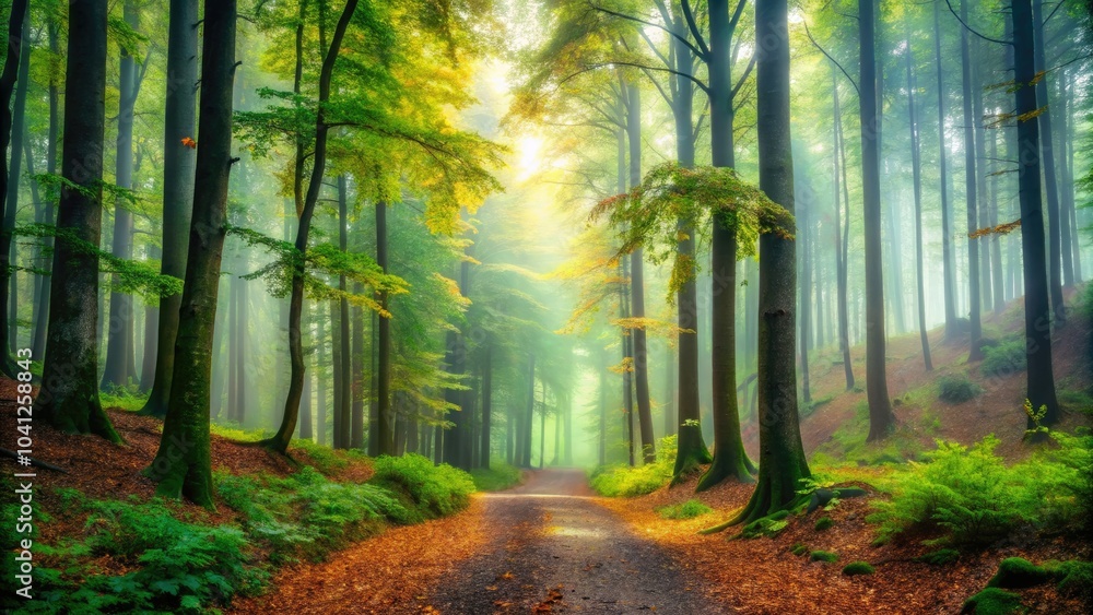 Obraz premium Enchanting Foggy Forest Landscape Photography for Nature Lovers