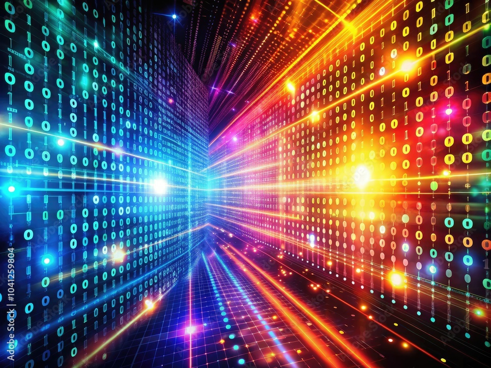 Envision a modern binary code landscape, perfect for highlighting advancements in technology, programming, and cybersecurity, illustrating the cutting-edge nature of digital innovation today. Envision a modern binary code landscape, perfect for highlighting advancements in technology, programming, and cybersecurity, illustrating the cutting-edge nature of digital innovation today.