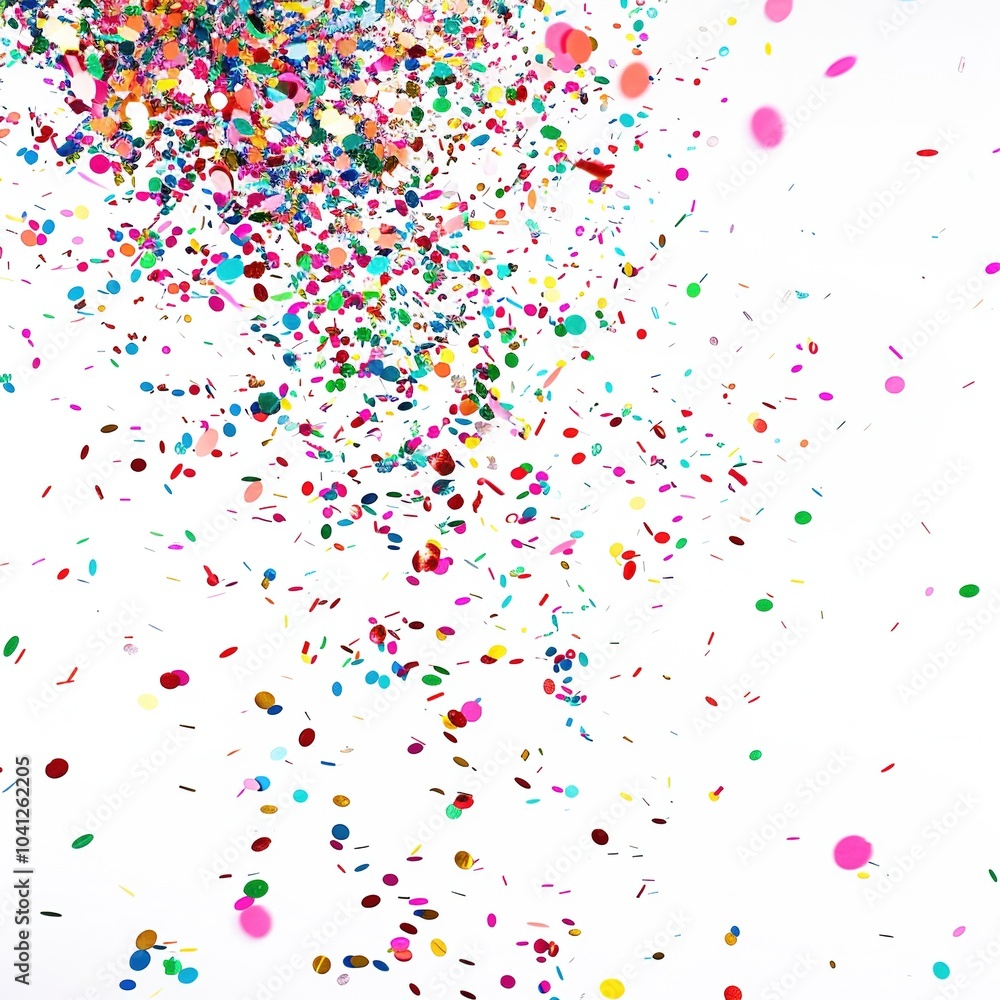 Flying colorful confetti in the air on the white background. Concept of happy birthday, party and holidays isolated on a white background Flying colorful confetti in the air on the white background. Concept of happy birthday, party and holidays isolated on a white background