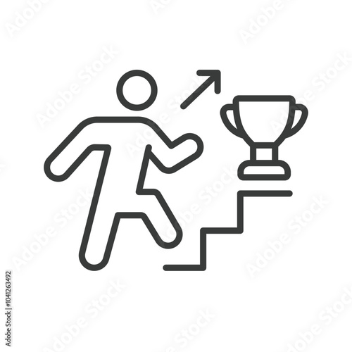 To the dream, in line design, green. Dream, goal, vision, ambition, success, journey, motivation on white background vector. To the dream editable stroke icon