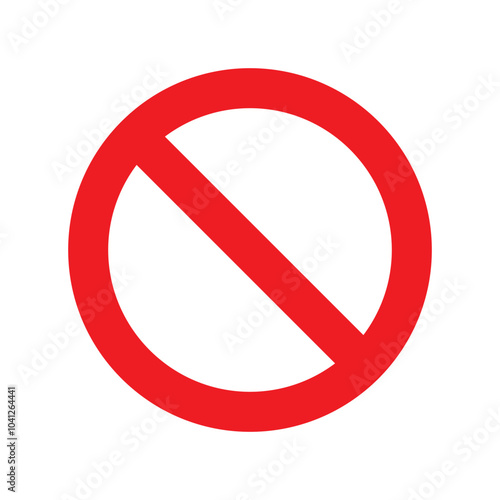Red ban sign isolated on white background. no parking sign. prohibition sign template. prohibition symbol. not allowed sign. vector illustration