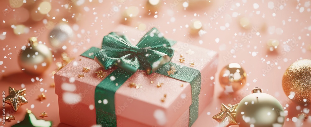 Fototapeta premium The Gift with Green Bow