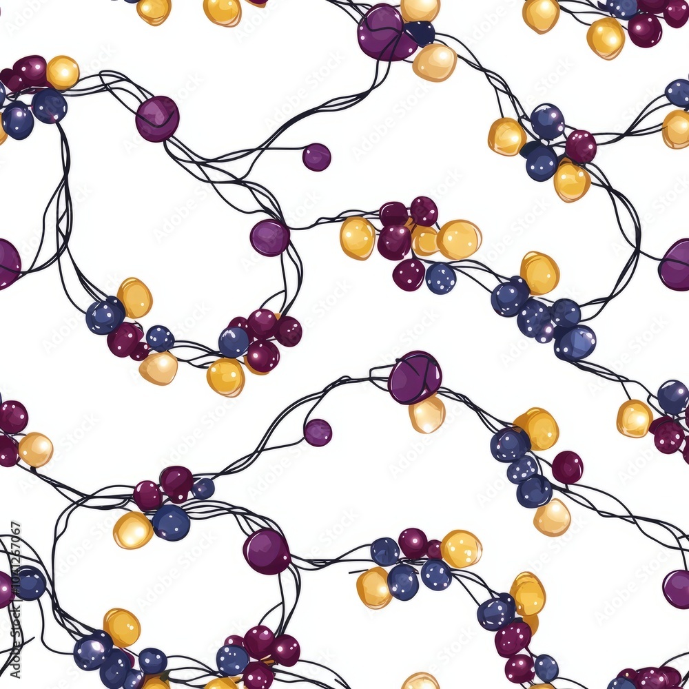 seamless pattern of clusters of elderberries surrounded by autumn leaves seamless pattern of clusters of elderberries surrounded by autumn leaves