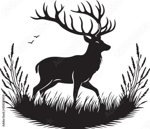 silhouette of deer