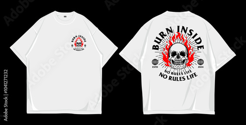 design t shirt oversize burn inside