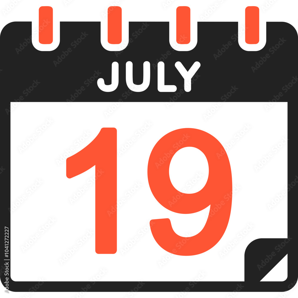 19 July Vector Icon Design 19 July Vector Icon Design