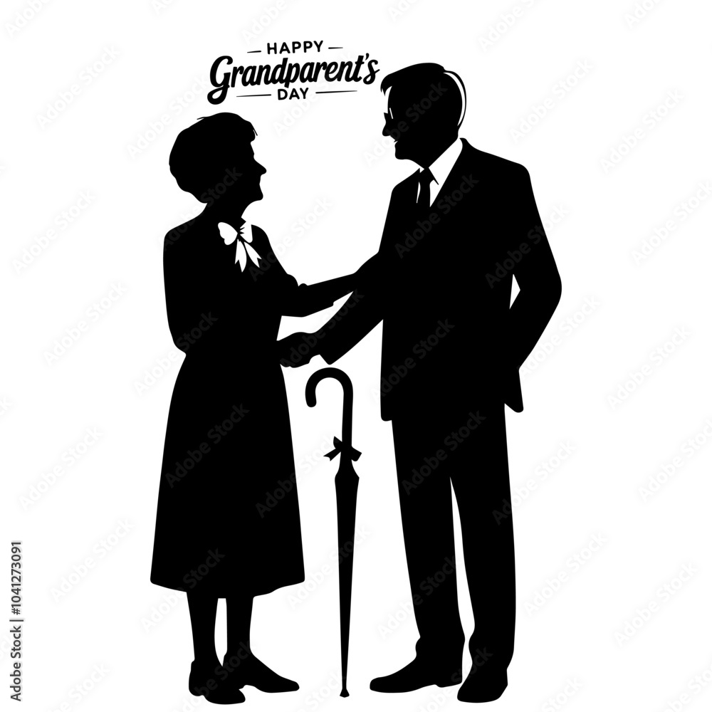 Grandparents Day Silhouette Vector Illustration Grandparents Day Silhouette Vector Illustration