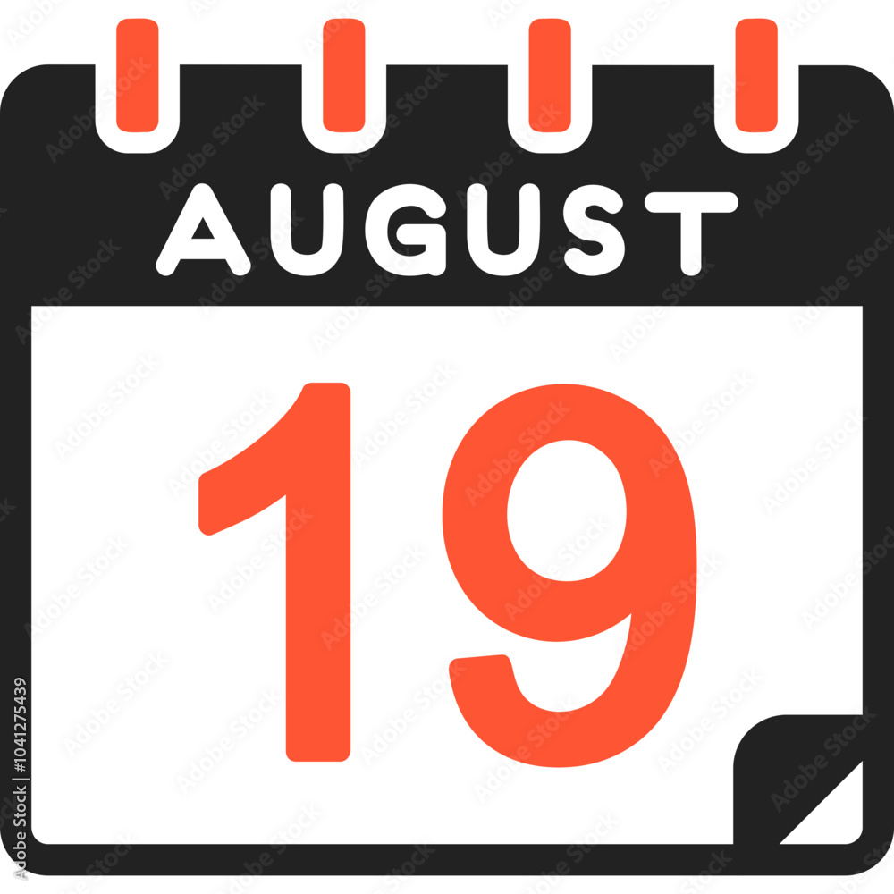 Fototapeta premium 19 August Vector Icon Design