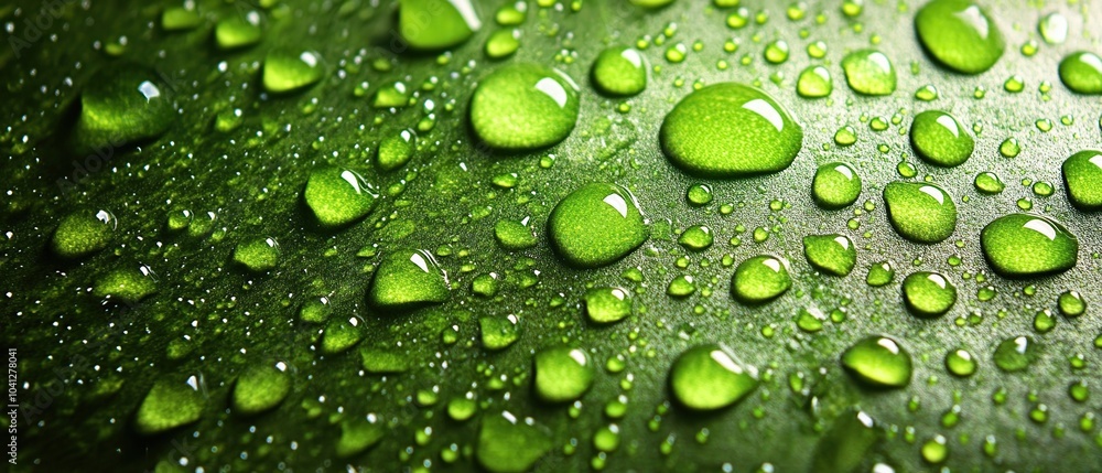 Close-up of water droplets on a green leaf, capturing the beauty of nature. Close-up of water droplets on a green leaf, capturing the beauty of nature.