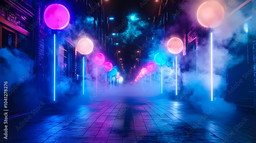 Neon, Cityscape, ai, powered, glowing, technology Neon, Cityscape, ai, powered, glowing, technology