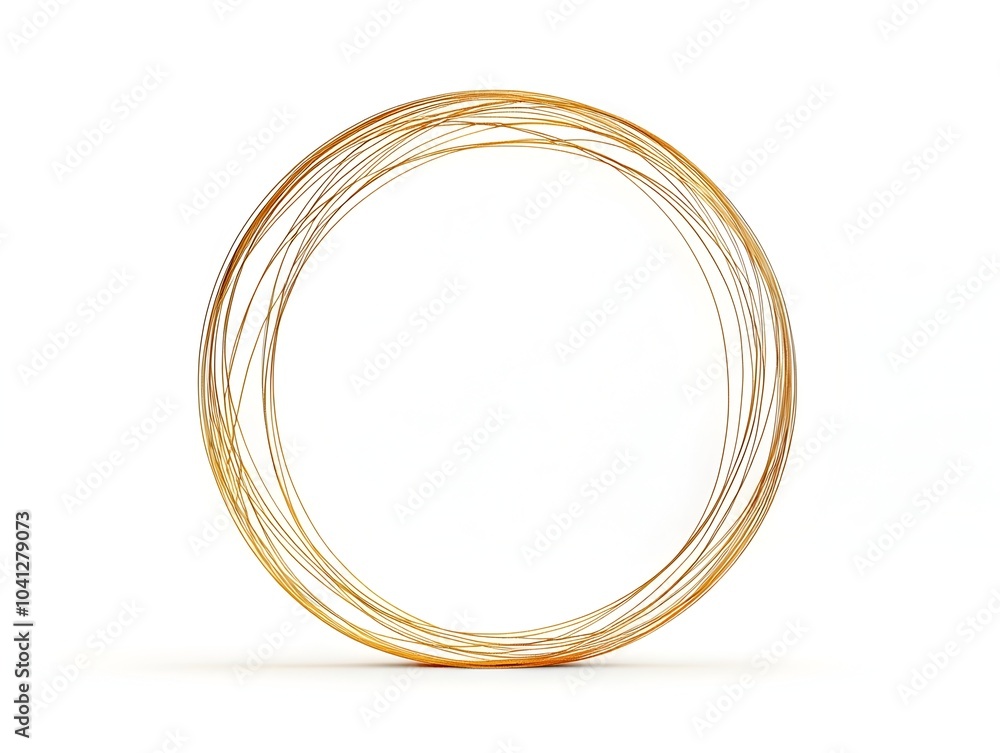Minimalist Circular Frame with Elegant Thin Lines on White Background