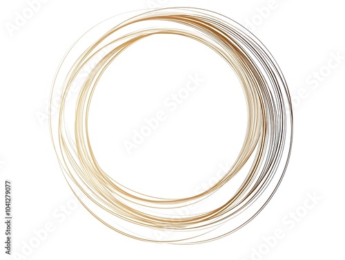 Minimalist Circular Frame with Thin Elegant Lines on White Background